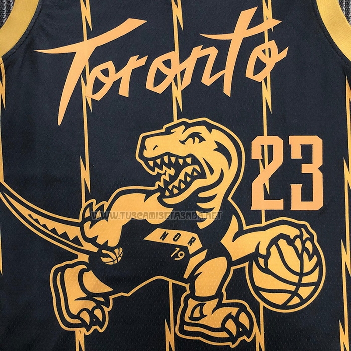 Camiseta Fred Vanvleet NO 23 Toronto Raptors Ciudad 2021-22 Negro
